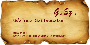 Göncz Szilveszter névjegykártya